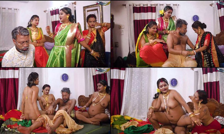 Tharki Burha Nikala Suhagraat Manana With His Three New Naveli Wives Hailey Rose Porn
