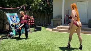 Big Booty Busty Redhead Mom Plays Penis Ball With Step-son’s Huge White Cock